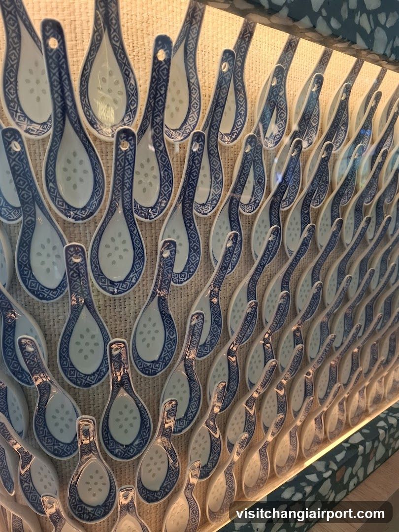Blue and White Ceramic Spoon Rests Display