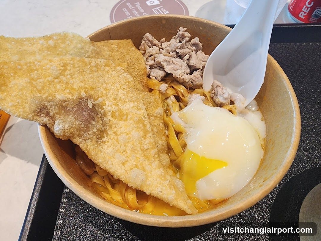 Noodle Bowl with Fried Egg and Crispy Skin