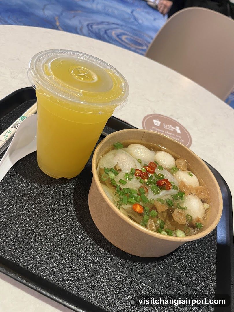 Food Tray with Drink and Soup