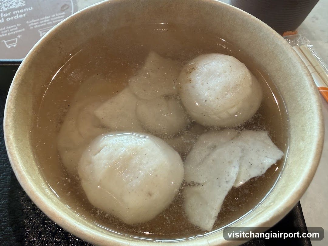Bowl of Soup with Dumplings