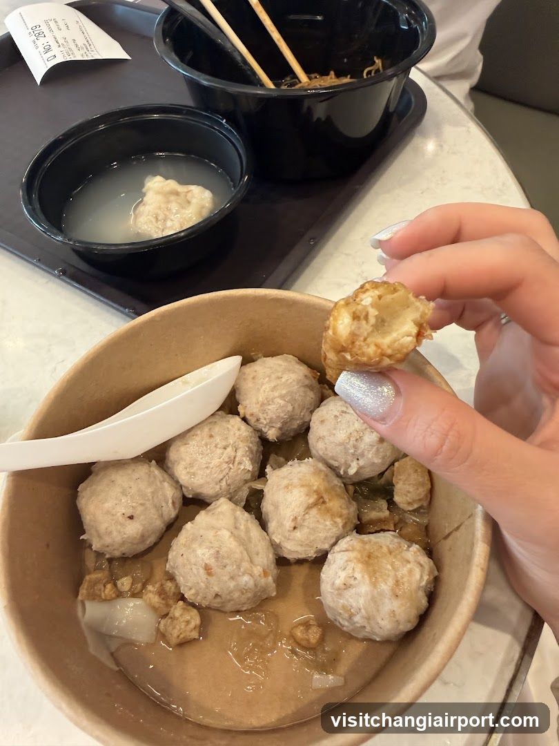 Meatball Soup with Fried Dough Ball
