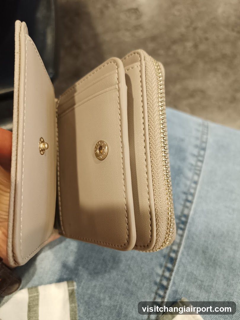 Beige Leather Wallet Interior