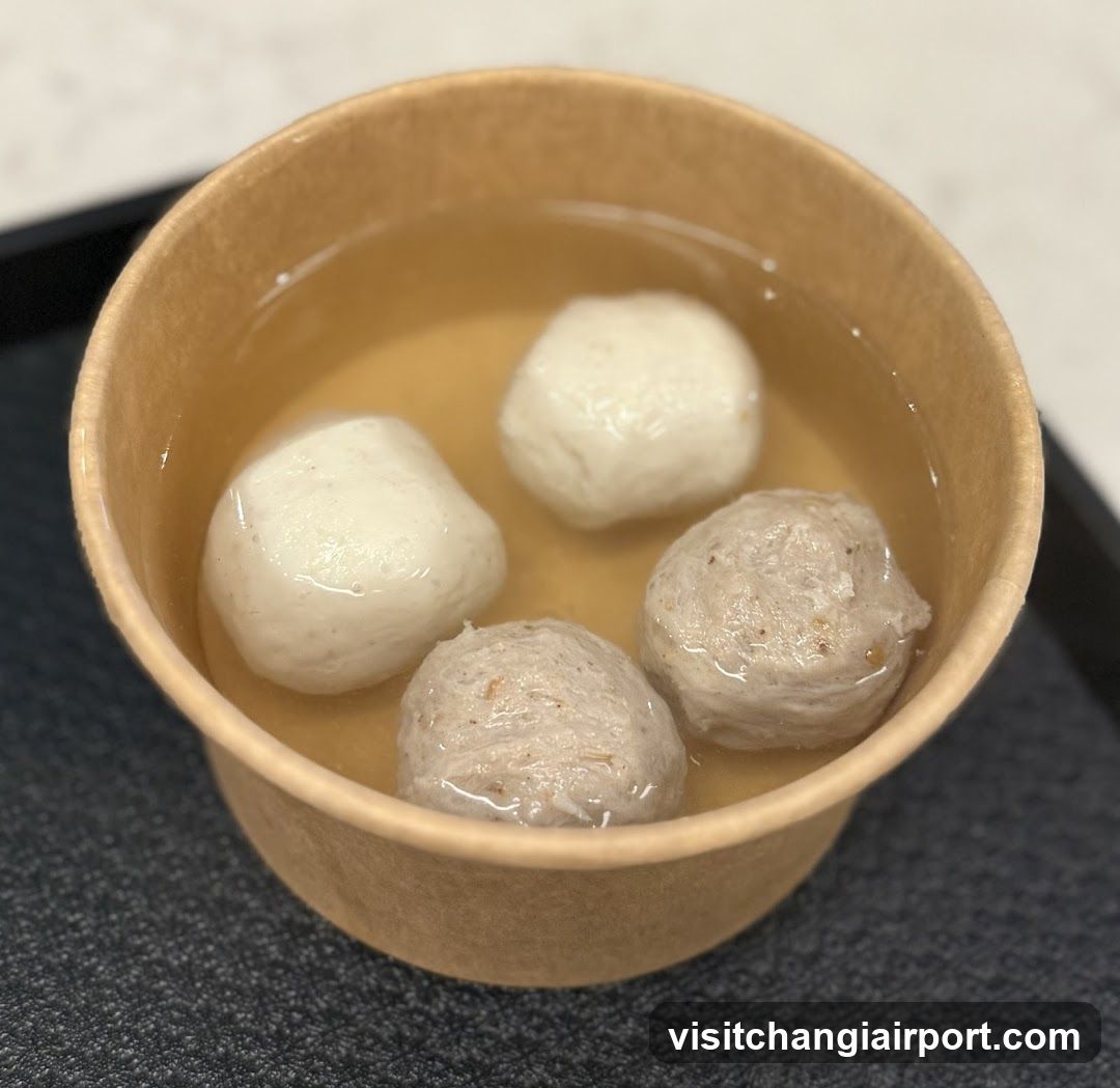 Bowl of Soup with Meatballs and Dumplings