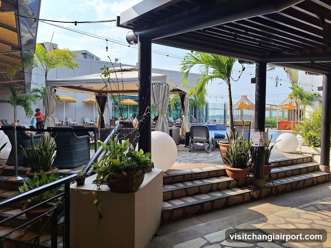 Outdoor Poolside Lounge Area