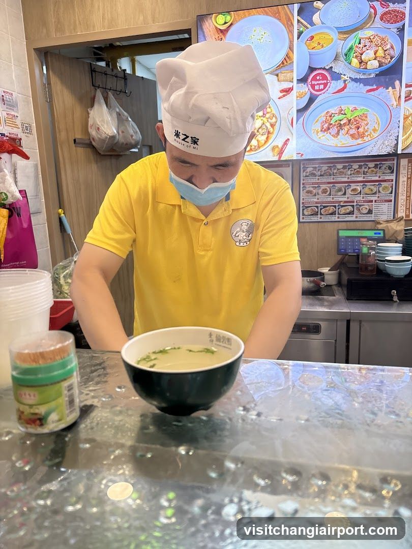 Chef Preparing Soup in Kitchen