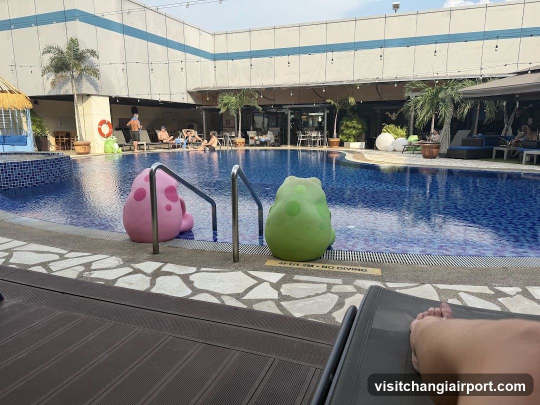 Poolside Relaxation with Frogs