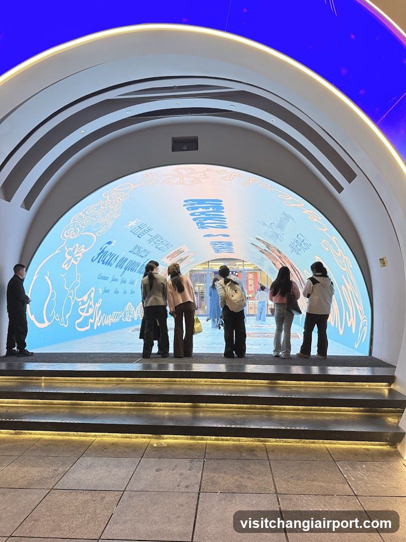 Arched Display with People Viewing