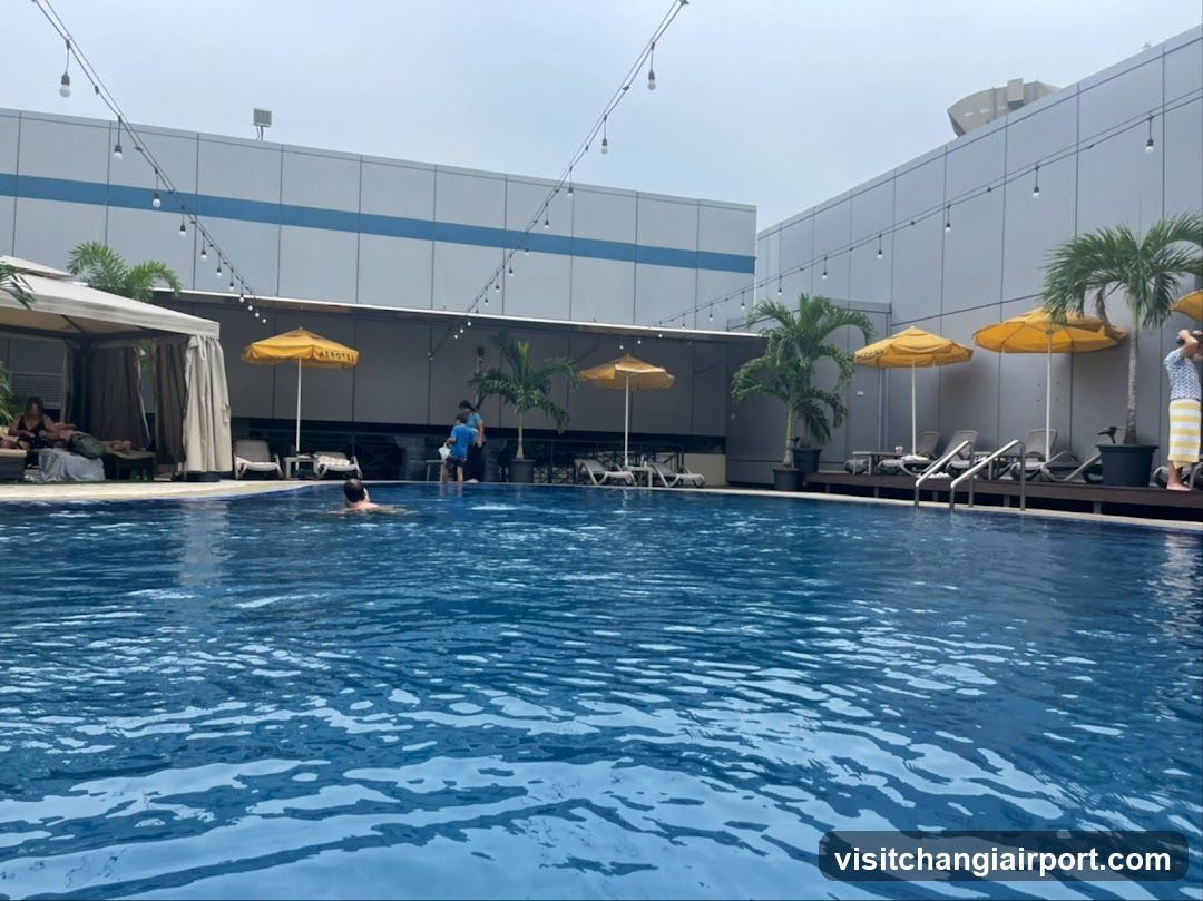 Poolside Scene with Lounge Area