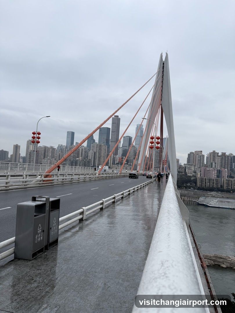 Bridge with City Skyline