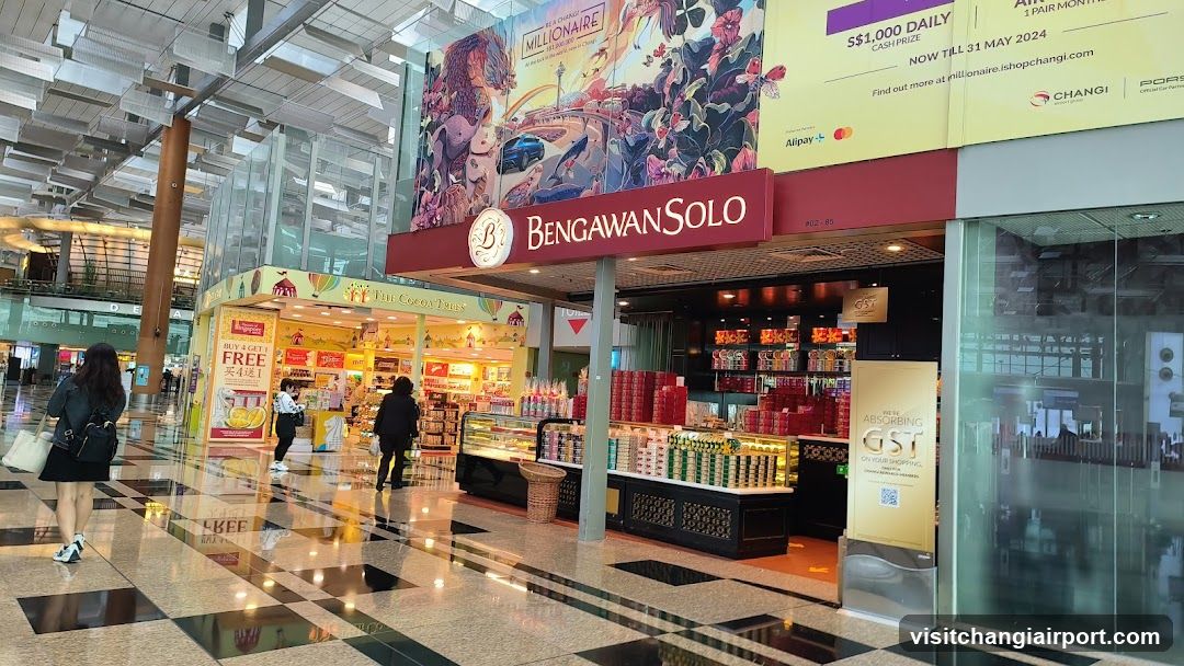 Airport Terminal Interior with Bengawan Solo Storefront
