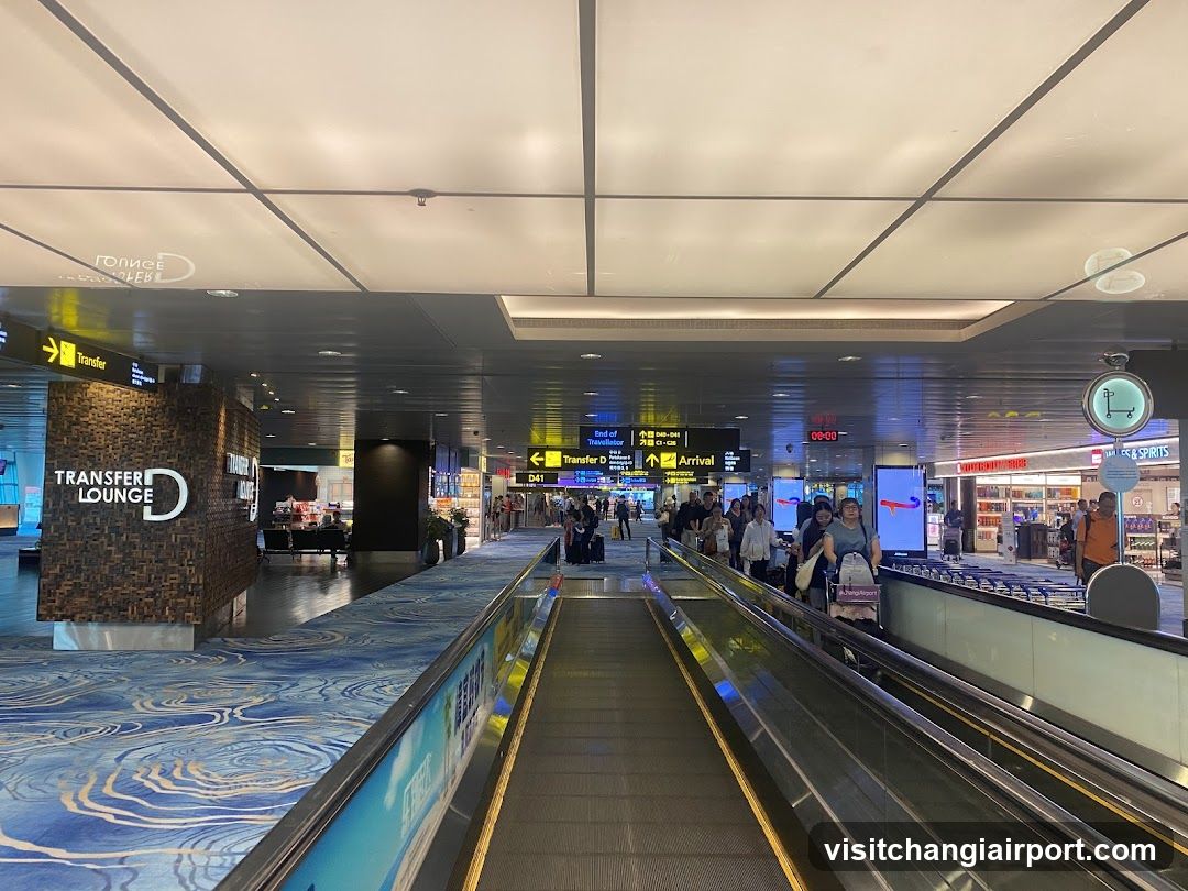 Airport Terminal Interior with Moving Walkway