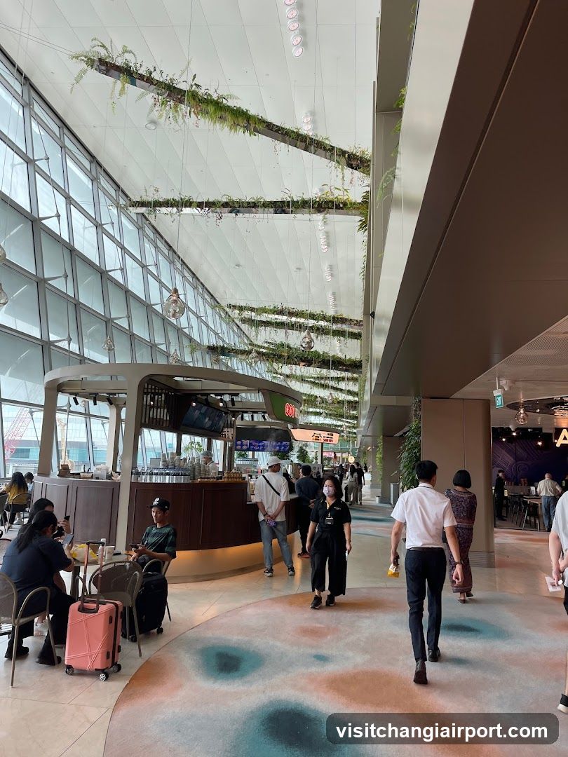 Airport Terminal Interior with Food Stall