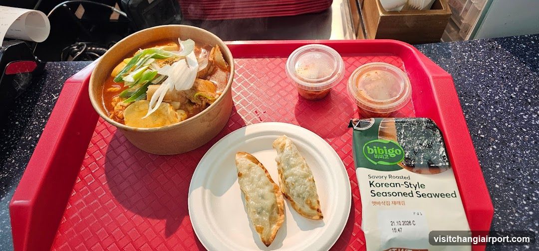 Korean Meal on Red Tray