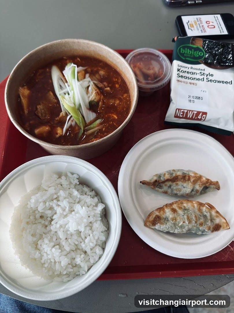 Korean Meal on Red Tray