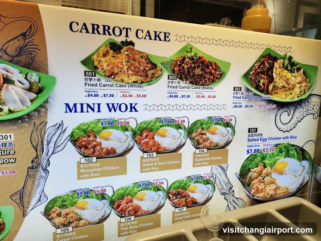 Carrot Cake & Mini Wok Menu Board