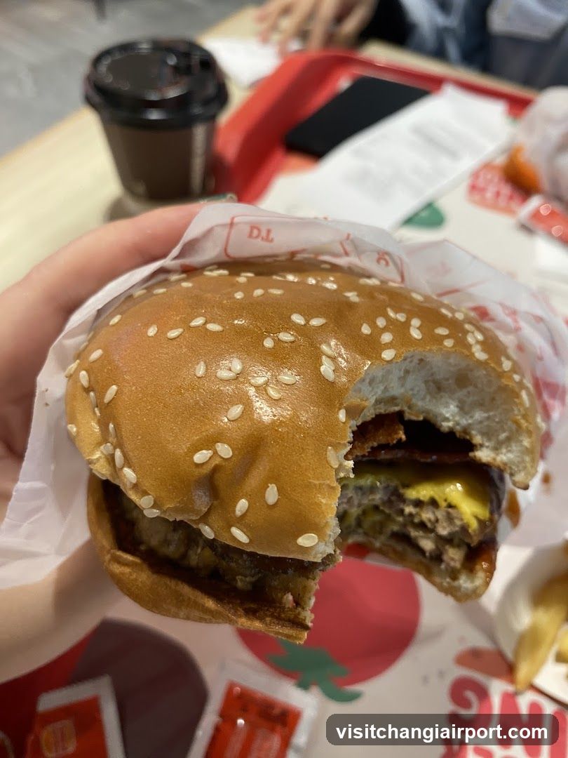 Burger with bite taken out of it