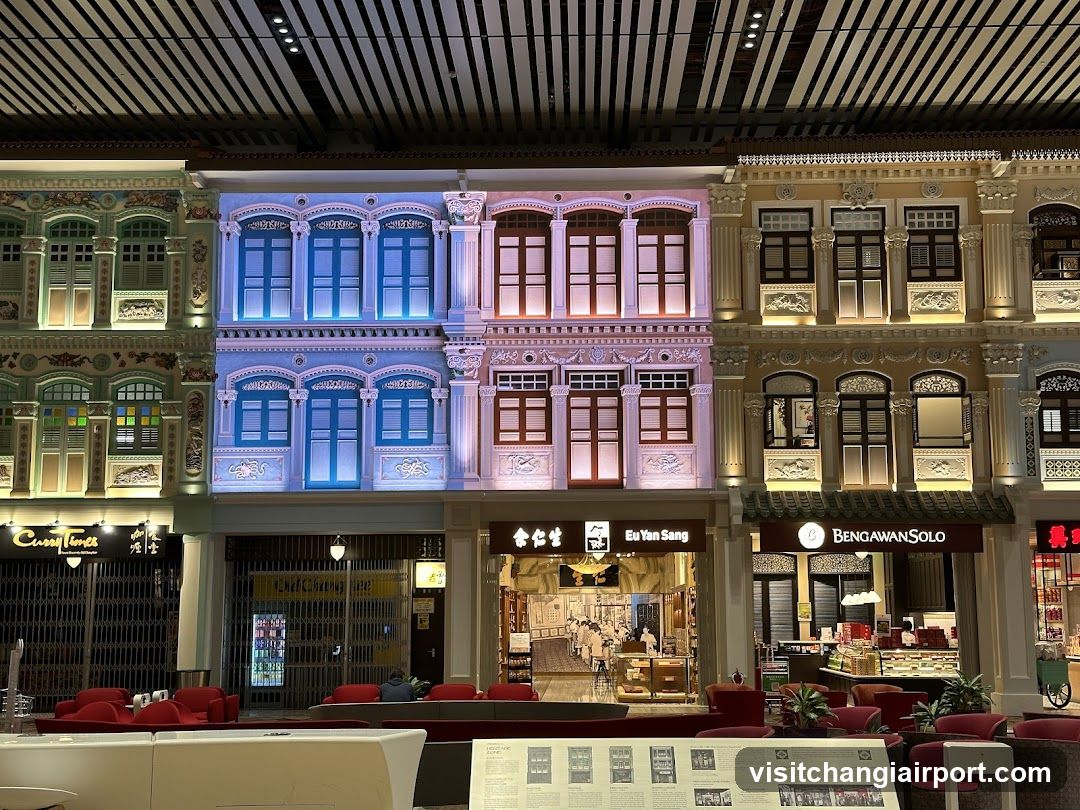 Shophouses at night