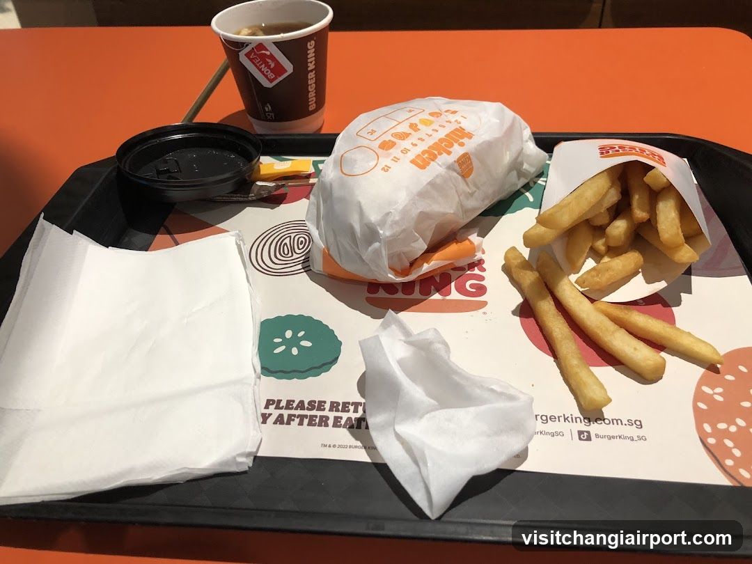 Burger King Meal on Tray