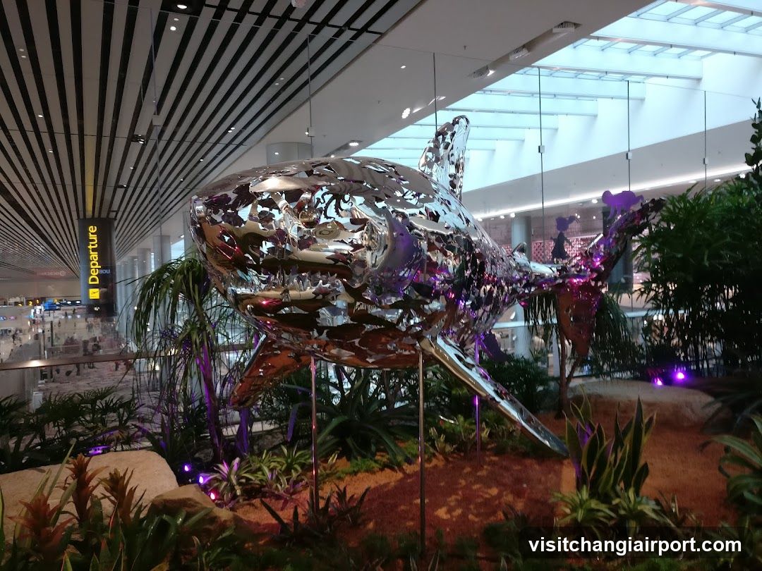 Shark Sculpture in Airport Terminal