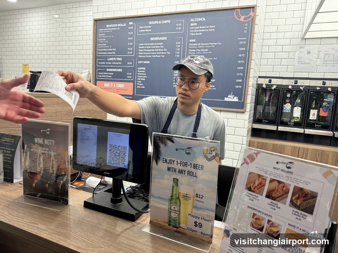 Cashier Handing Receipt to Customer