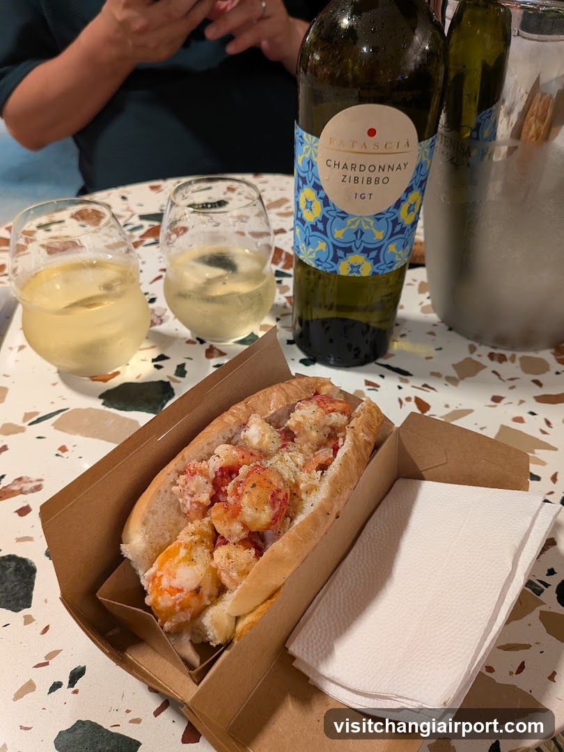 Lobster Roll with Wine