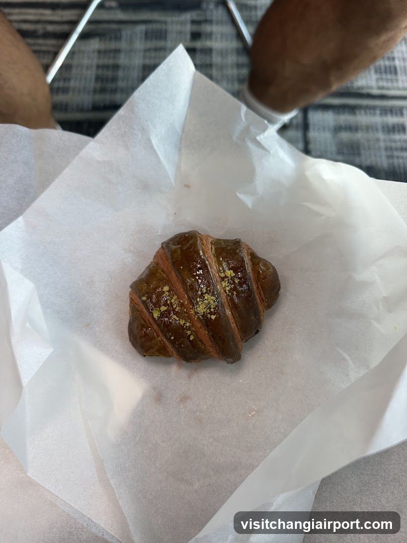 Croissant on parchment paper