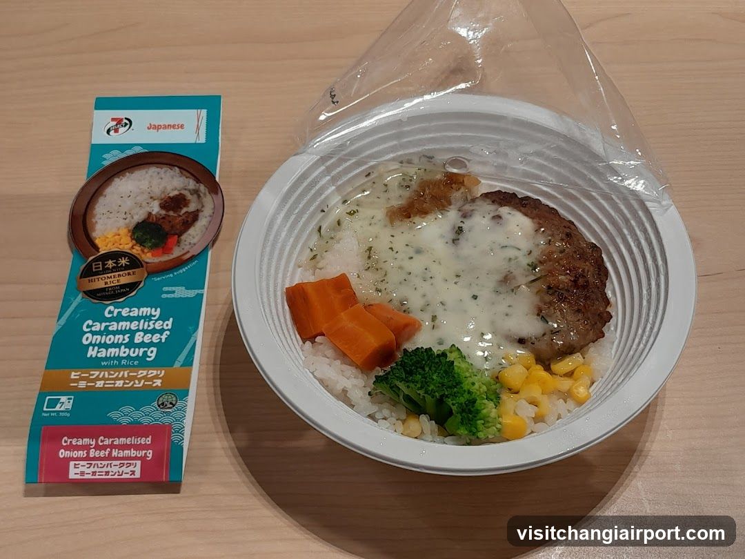 Creamy Caramelised Onions Beef Hamburg with Rice