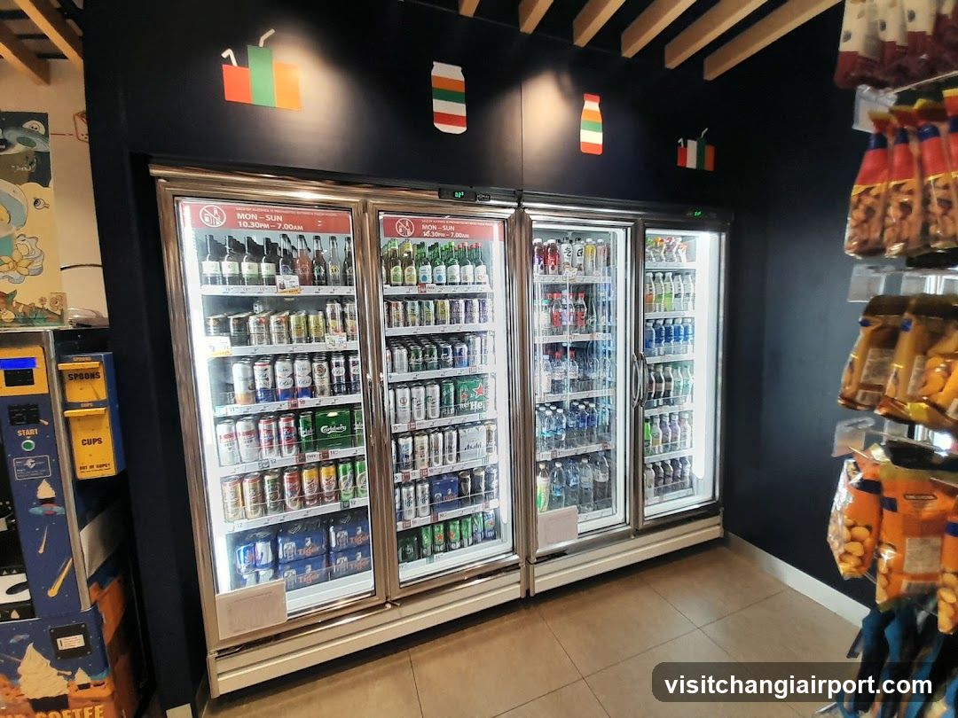 Refrigerated Drinks Display in Store Interior