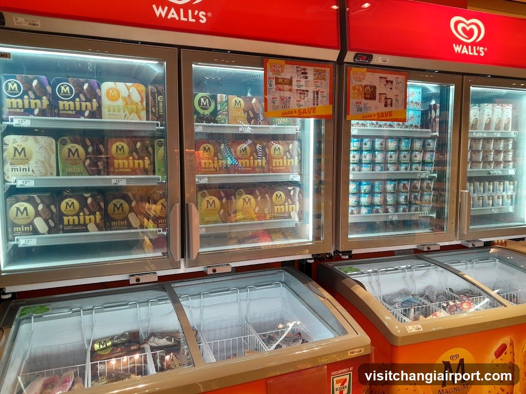 Freezer display with Magnum and Wall's ice cream