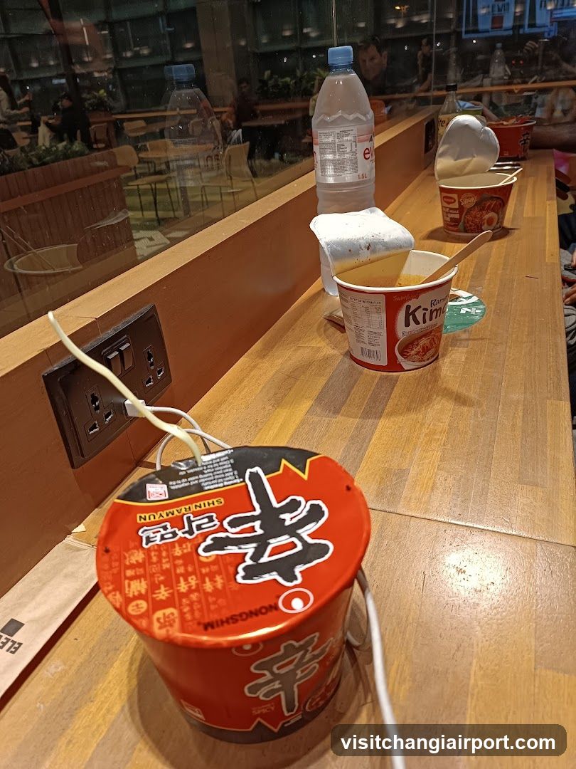 Noodles on a counter