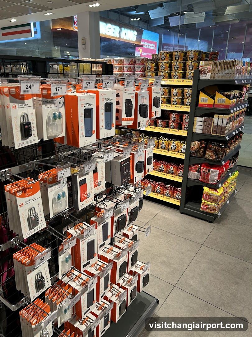 Aisle in a convenience store or airport shop