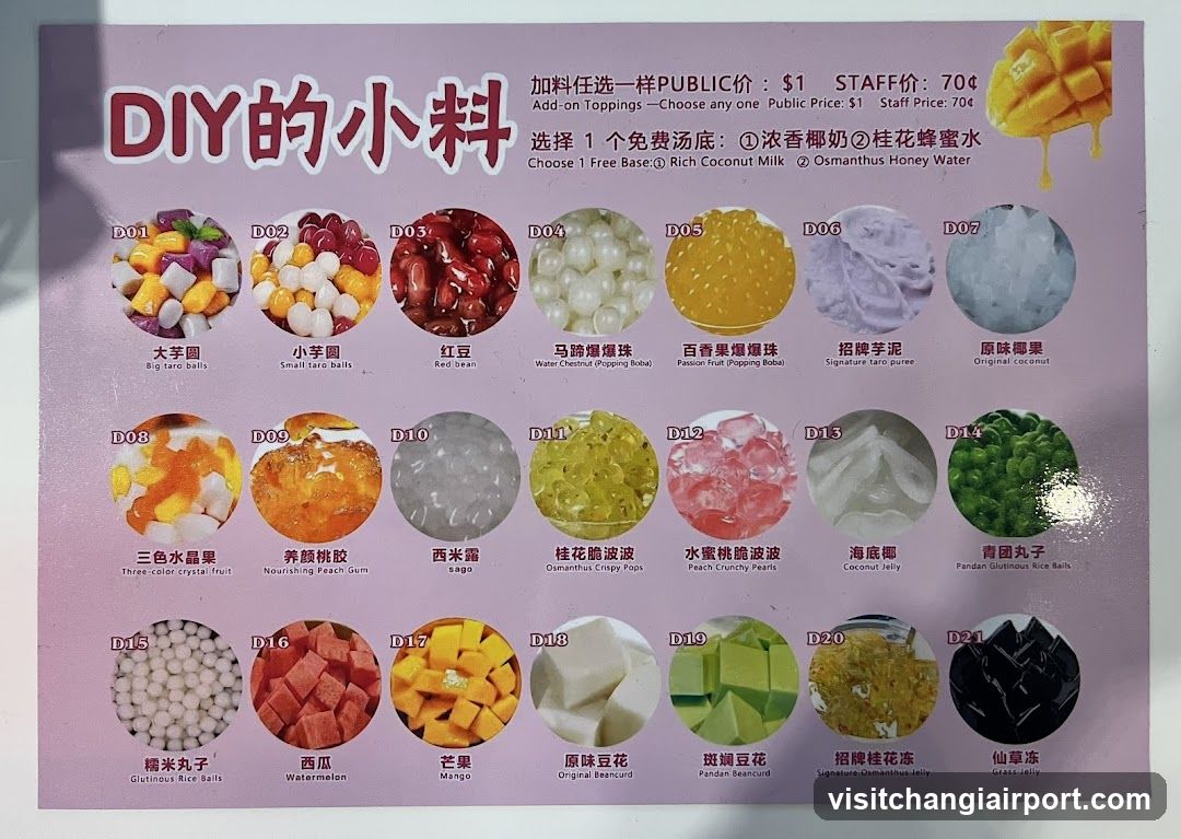 DIY Toppings Menu Display
