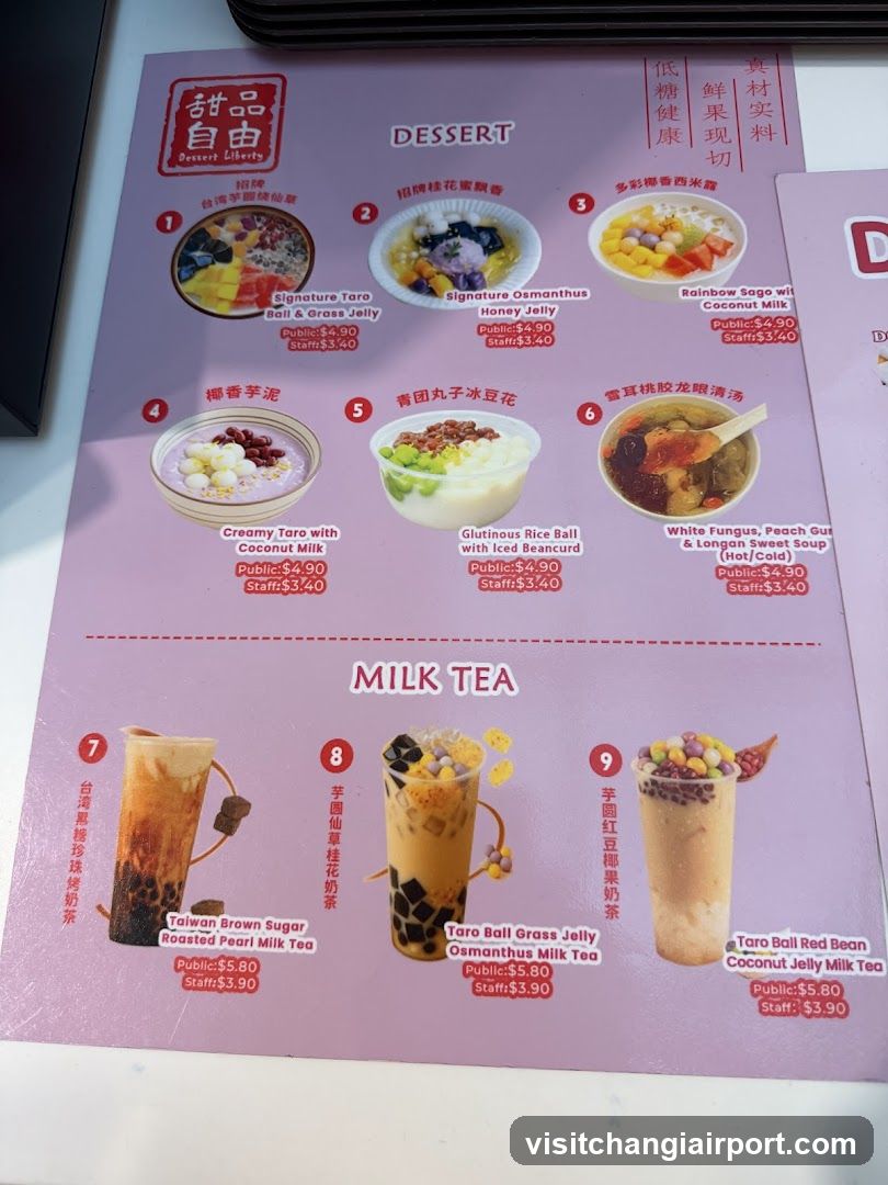 Dessert & Milk Tea Menu