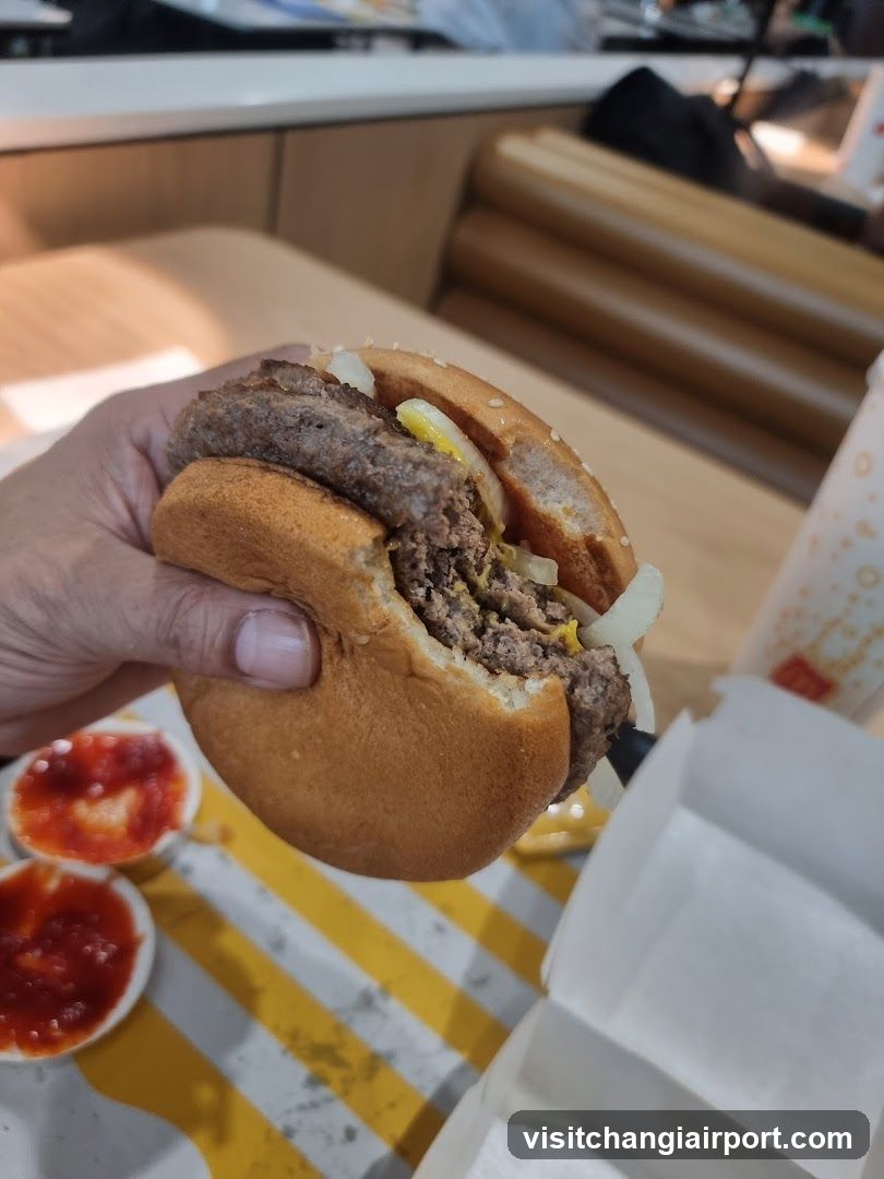 Burger at Fast Food Restaurant