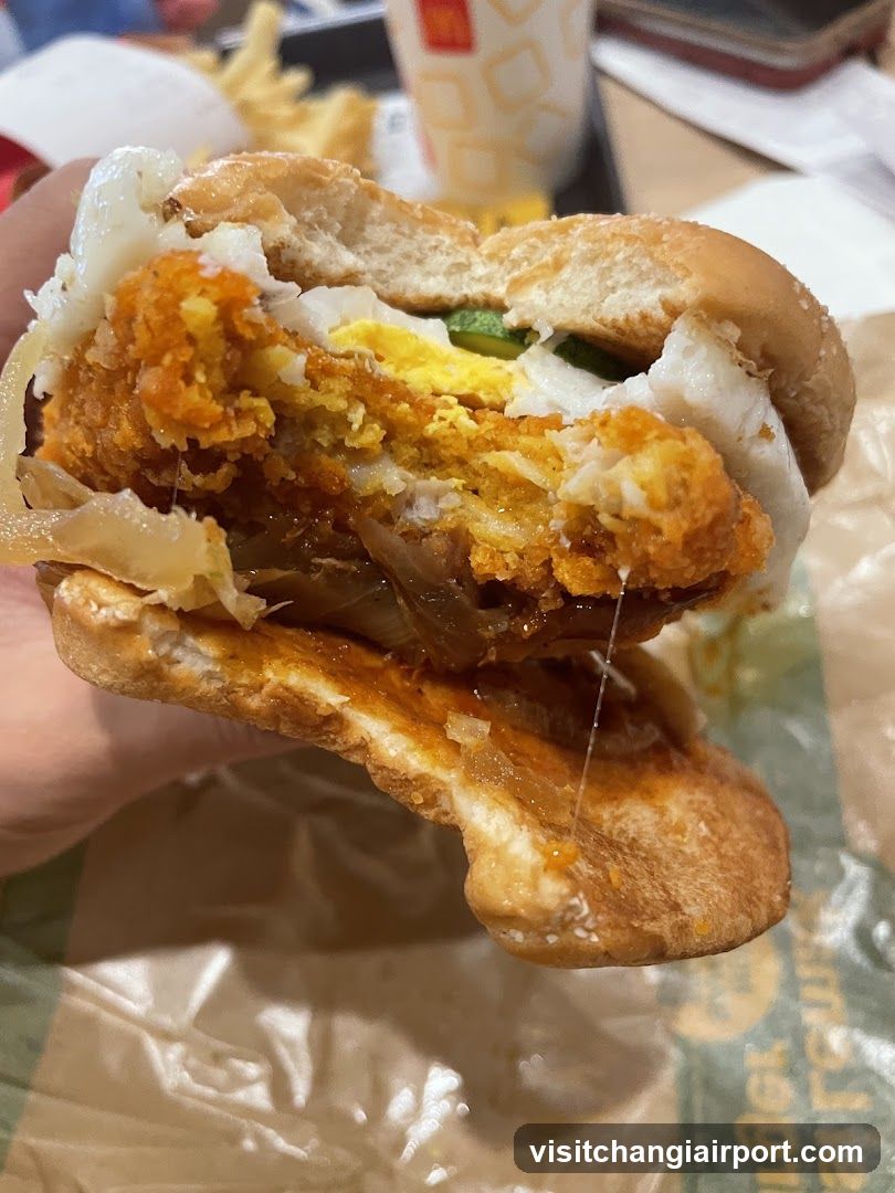 Fried Chicken Sandwich with Cheese and Egg