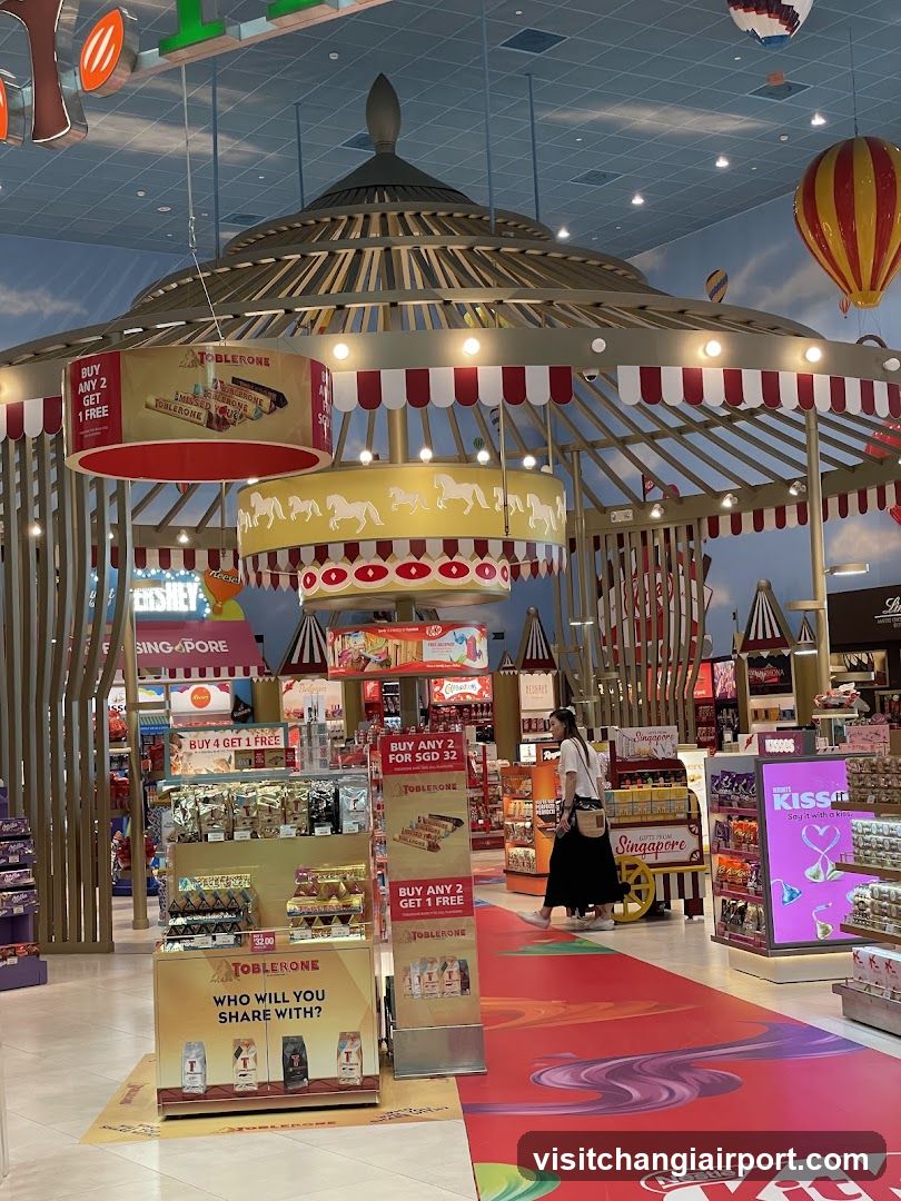 Toblerone and Kiss brand display in mall