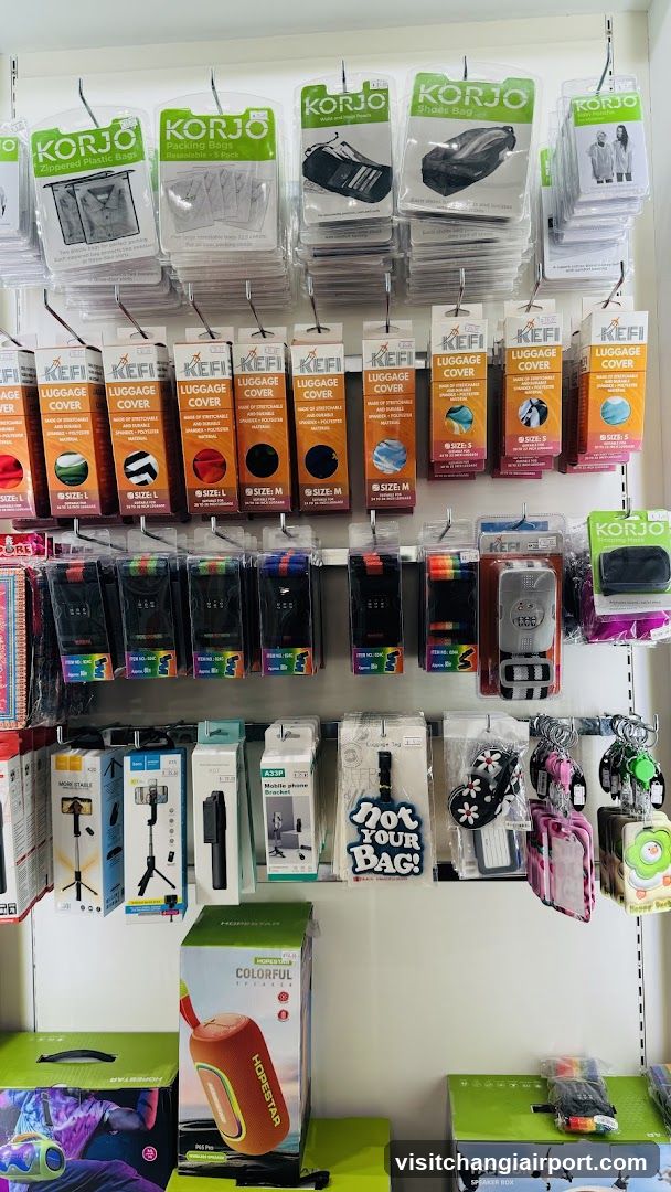 Luggage and Phone Accessories Display