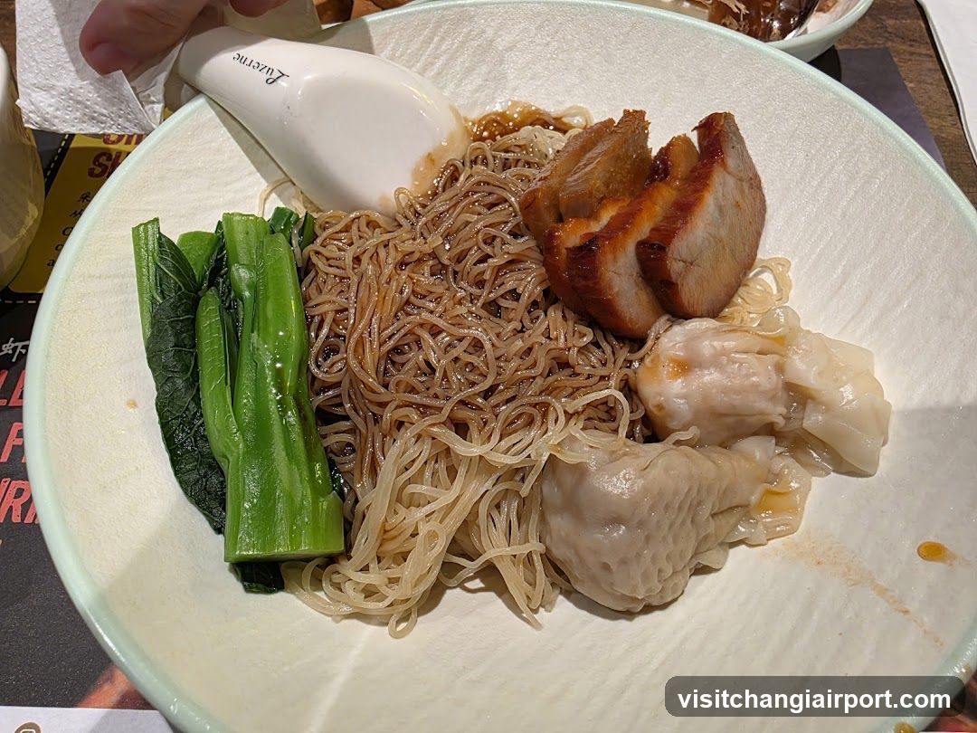Noodle Bowl with Roast Pork and Dumplings