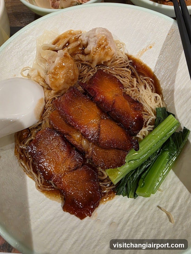 Noodle Dish with Roasted Pork and Dumplings