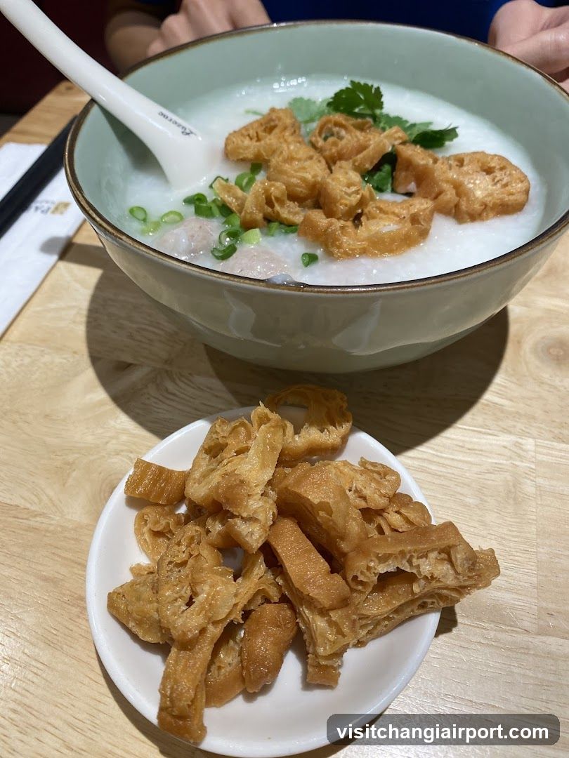 Congee with Fried Dough and Meatballs