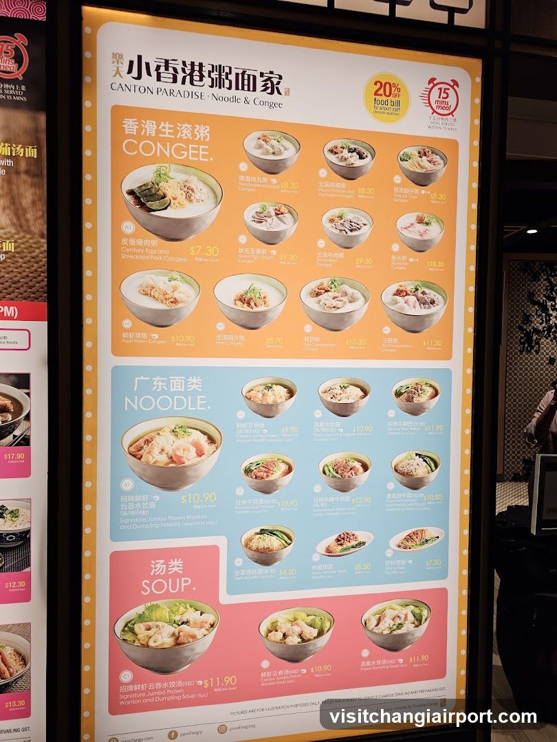Canton Paradise Noodle & Congee Menu Board