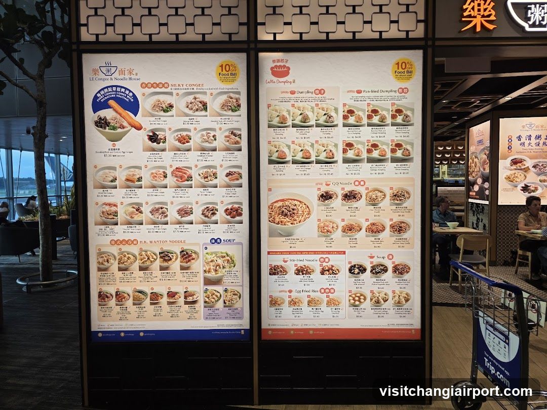 LE Cuisine & Noodle House Menu Board