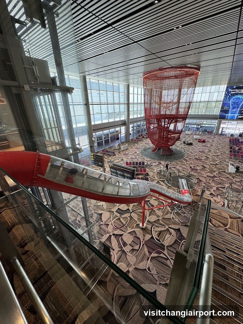 Airport Terminal Interior with Art Installations
