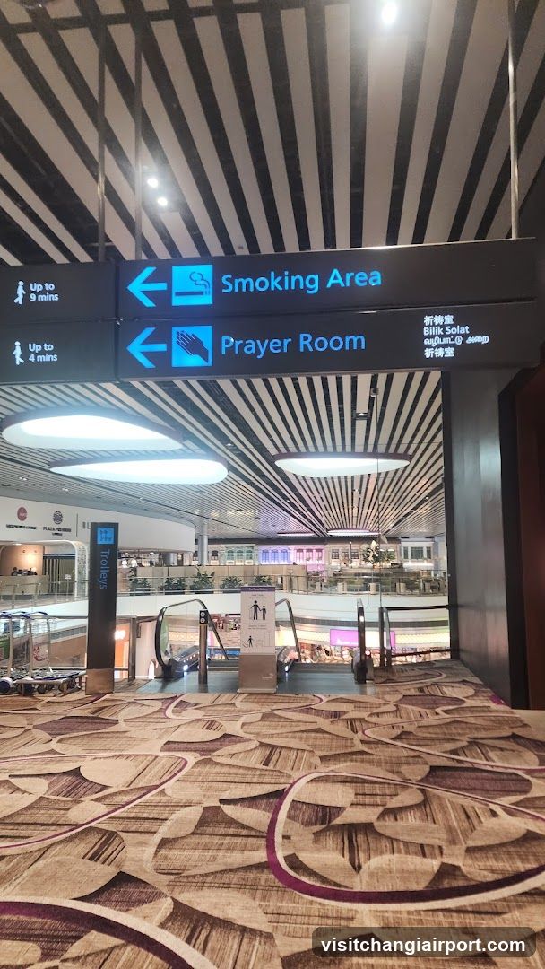 Airport Interior with Directional Signs