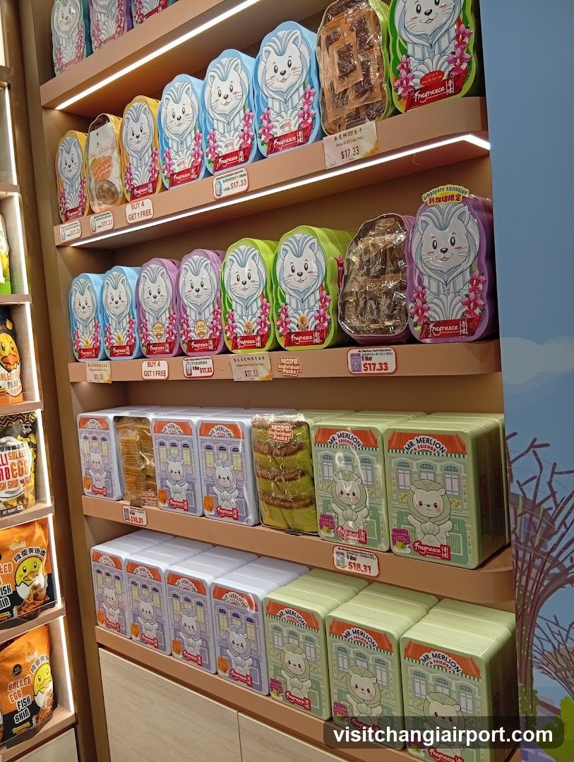 Cat-themed snack display