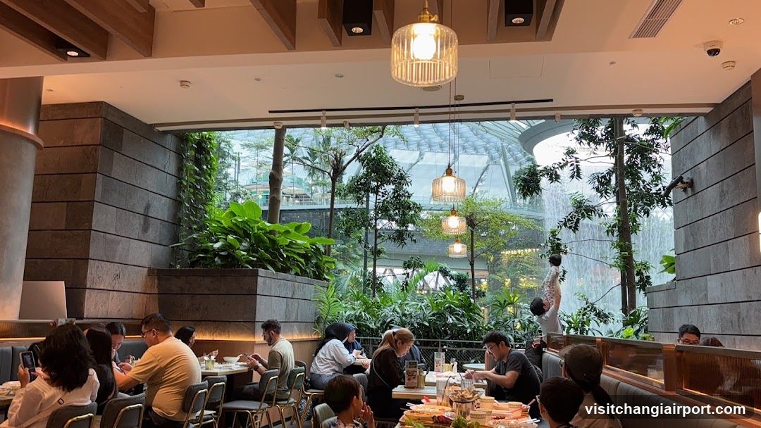 Indoor Dining Area with Greenery View