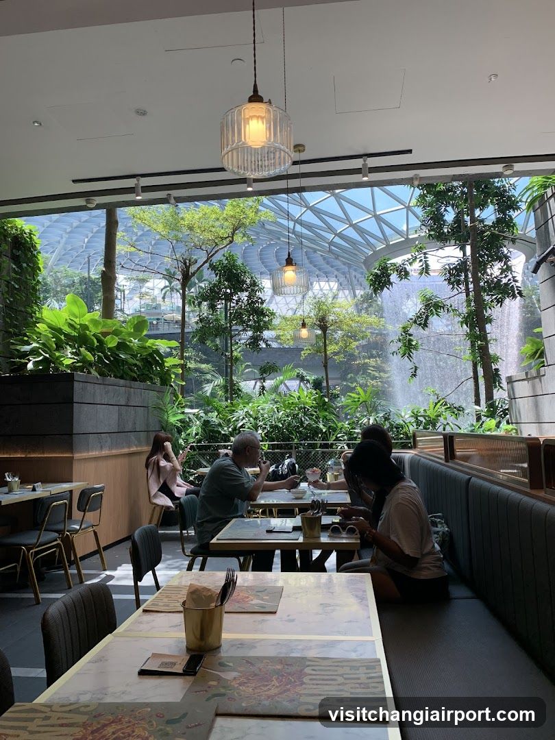 Indoor Dining Space with Greenery View