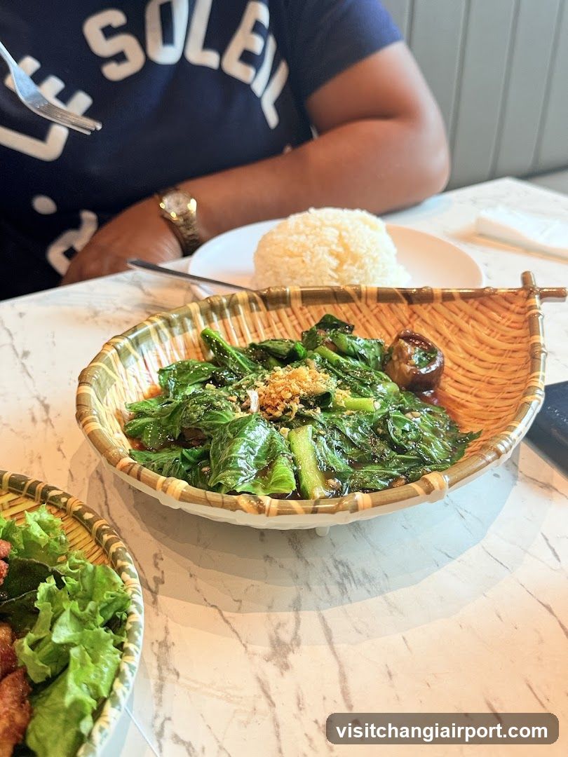 Dining Table with Vegetables and Rice