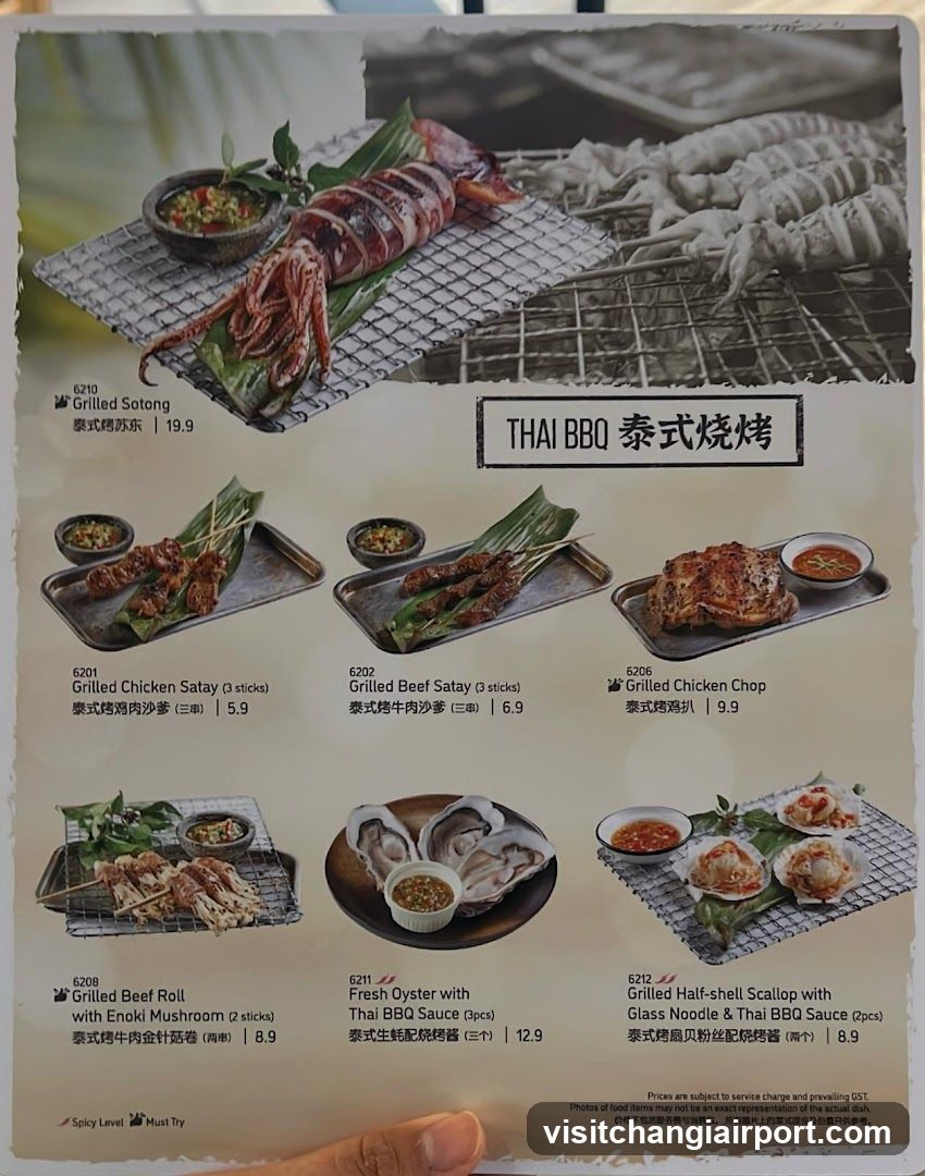 Thai BBQ Menu Page