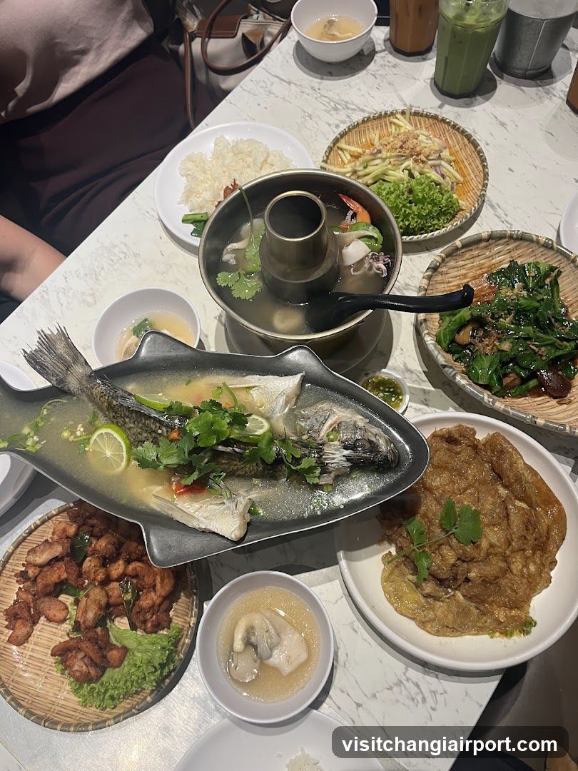 Thai-style meal spread